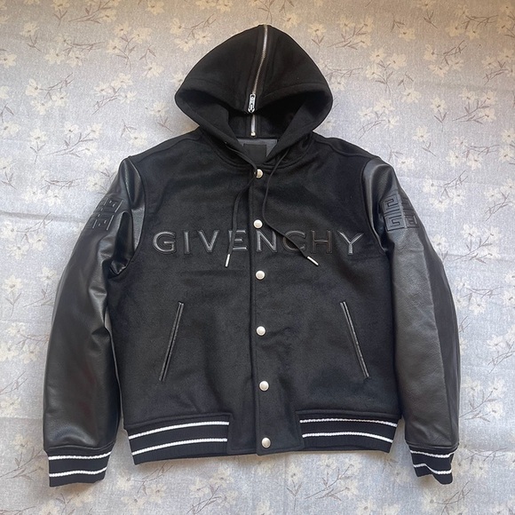 Givenchy Other - Givenchy Black Varsity Jacket with Leather Sleeves